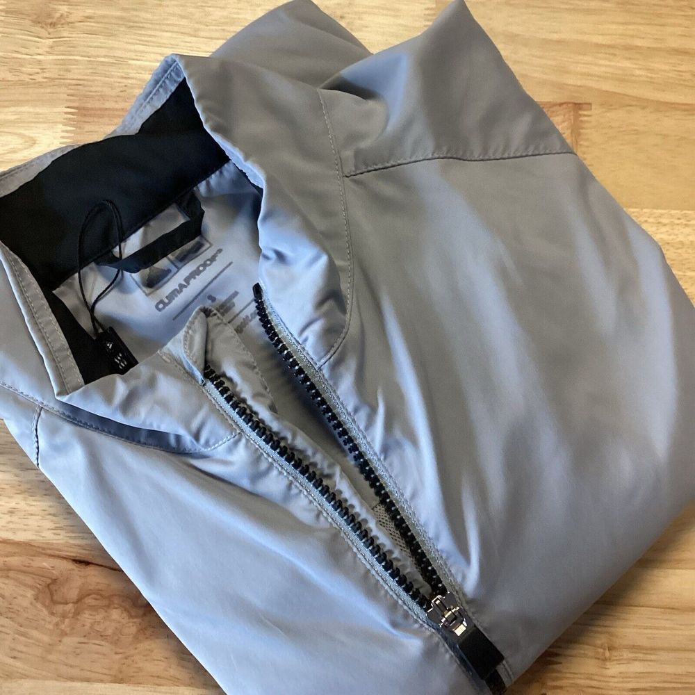 Men's Adidas 1/4 Zip Climaproof Golf Jacket Windbreaker Tan -‎ Flaw